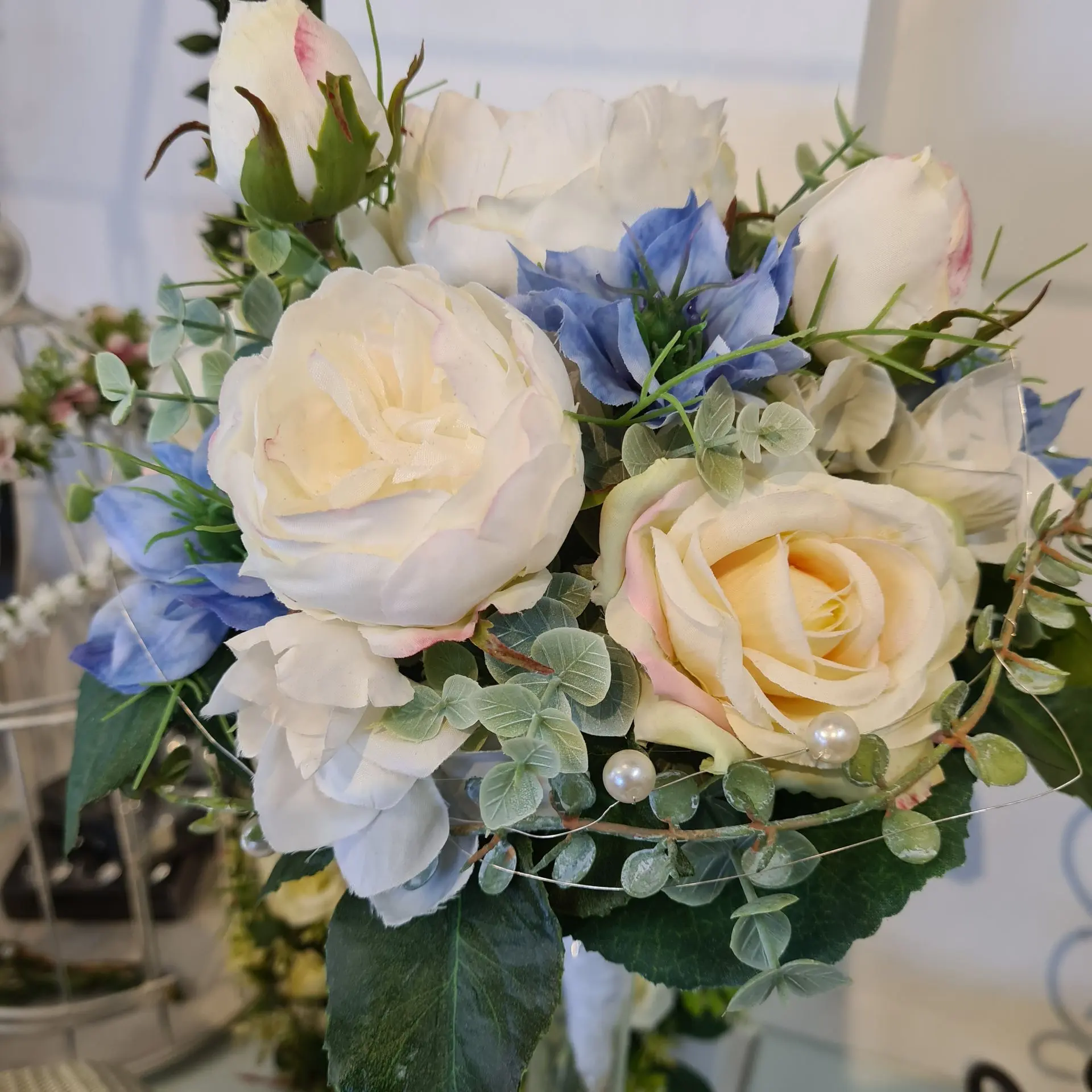 ischoke Kunstblumen Brautstrauss